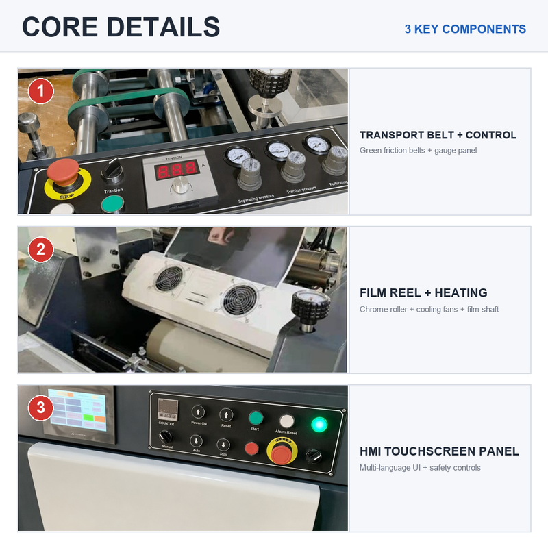 Automatic Pre-coating Film Laminating Machine 30m/min Speed 157-400g Thickness Capacity 2000kg Weight 1 Year Warranty CN Origin