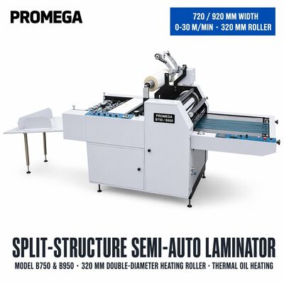 30m/min速度920mm最大幅1800kg重量の半自動プレコーティングフィルムラミネート機